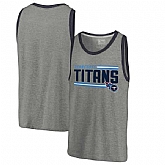 Tennessee Titans NFL Pro Line by Fanatics Branded Iconic Collection Onside Stripe Tri-Blend Tank Top - Heathered Gray
